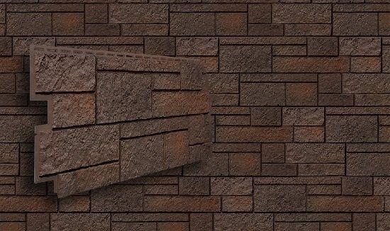 Фасадная панель VOX Sandstone (Сандстоун) в темно-коричневом цвете купить в Воронеже
