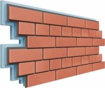 Фасадная термопанель Доломит Кирпич 40 мм, Красный