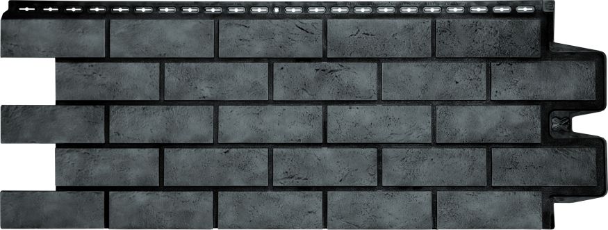 Фасадная панель Grand Line, Состаренный кирпич Design Plus, Антрацит с черным швом купить в Воронеже
