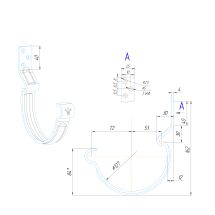 Крюк короткий усиленный модернизированный с комплектом крепления Aquasystem, PU MATT, RAL 8017 Коричневый 125/90
