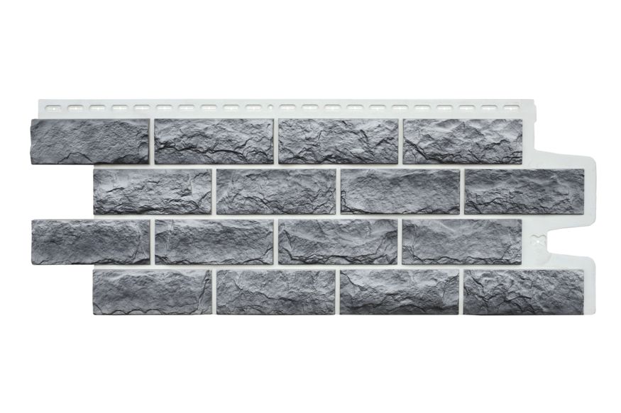Фасадные панели Grand Line, Колотый Камень Design Plus, Гранит (белый шов) купить в Воронеже