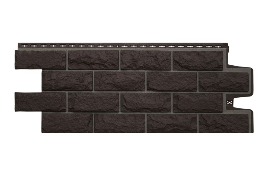 Фасадные панели Grand Line, Колотый камень Design, Шоколадный (шов RAL 7006) купить в Воронеже