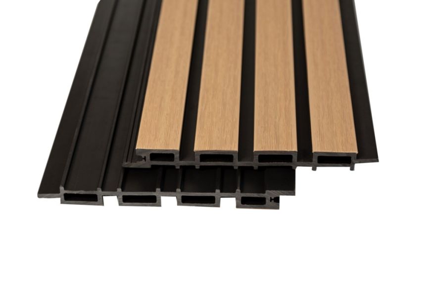 Реечная фасадная панель Ecodecking Скай Коэкструзия Бук купить в Воронеже
