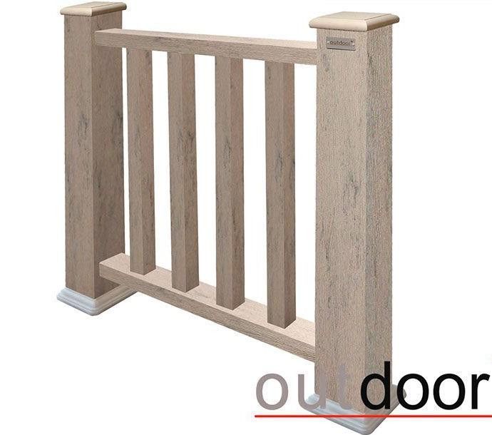 Ограждение из ДПК Outdoor Классик 3D STORM в сером миксе купить в Воронеже