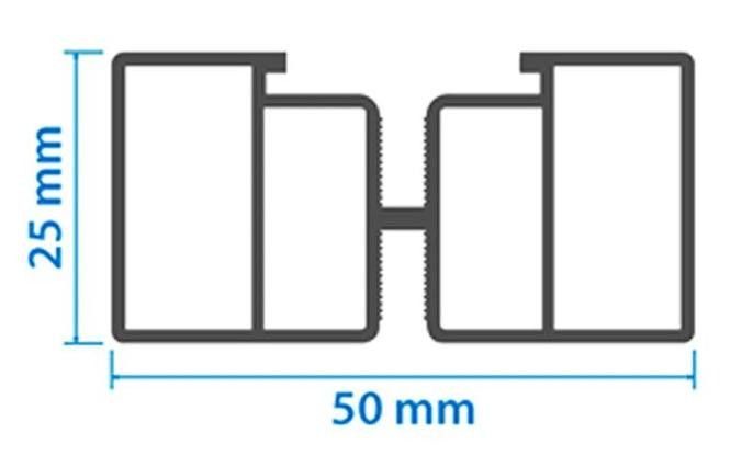 Алюминиевая несущая лага KRONEX 50x25x3000 мм купить в Воронеже