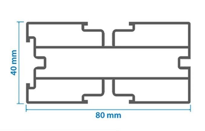 Алюминиевая лага KRONEX 80x40x3000 мм конструктивная купить в Воронеже