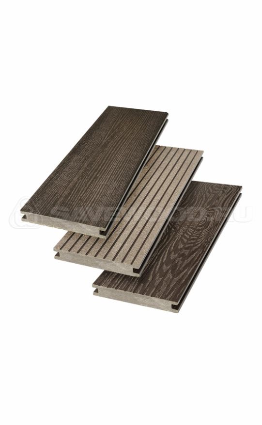 Террасная доска ДПК SaveWood, SW Fraxinus (R), Темно-коричневый купить в Воронеже