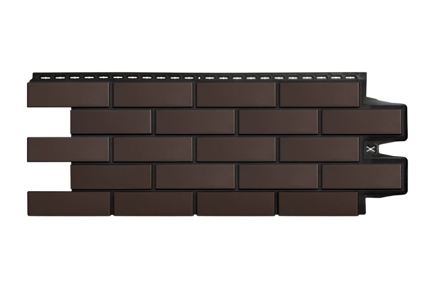 Фасадные панели Grand Line, Клинкерный кирпич Design, Шоколадный, шов RAL 9005  купить в Воронеже