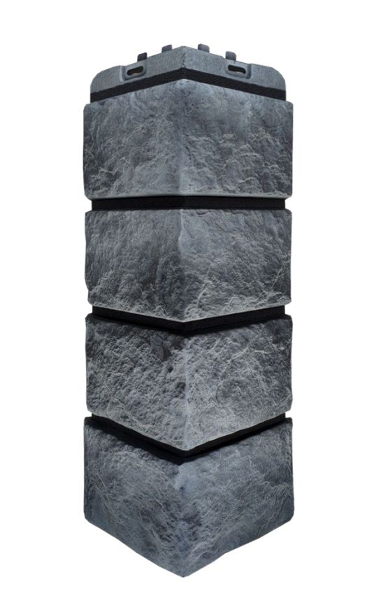 Угол наружный Grand Line, Колотый Камень Design Plus, Антрацит (черный шов) купить в Воронеже