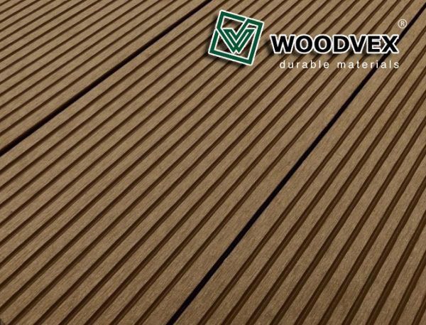 Террасная доска WOODVEX Select из ДПК темно-коричневого цвета купить в Воронеже